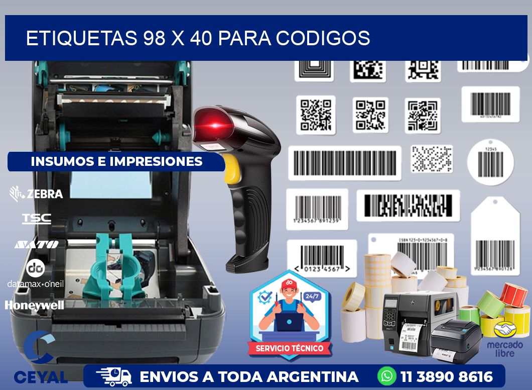 ETIQUETAS 98 x 40 PARA CODIGOS