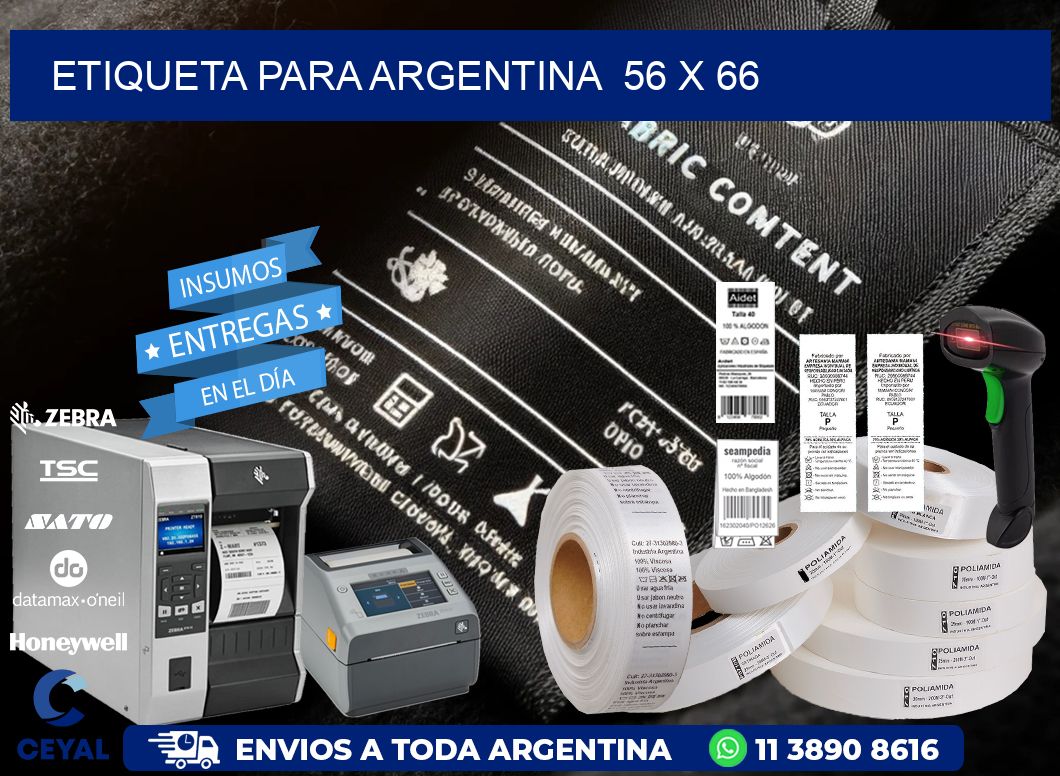 etiqueta para Argentina  56 x 66