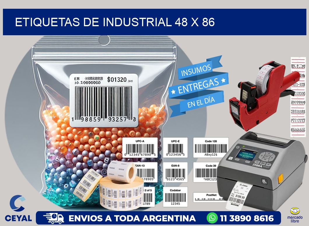 etiquetas de industrial 48 x 86