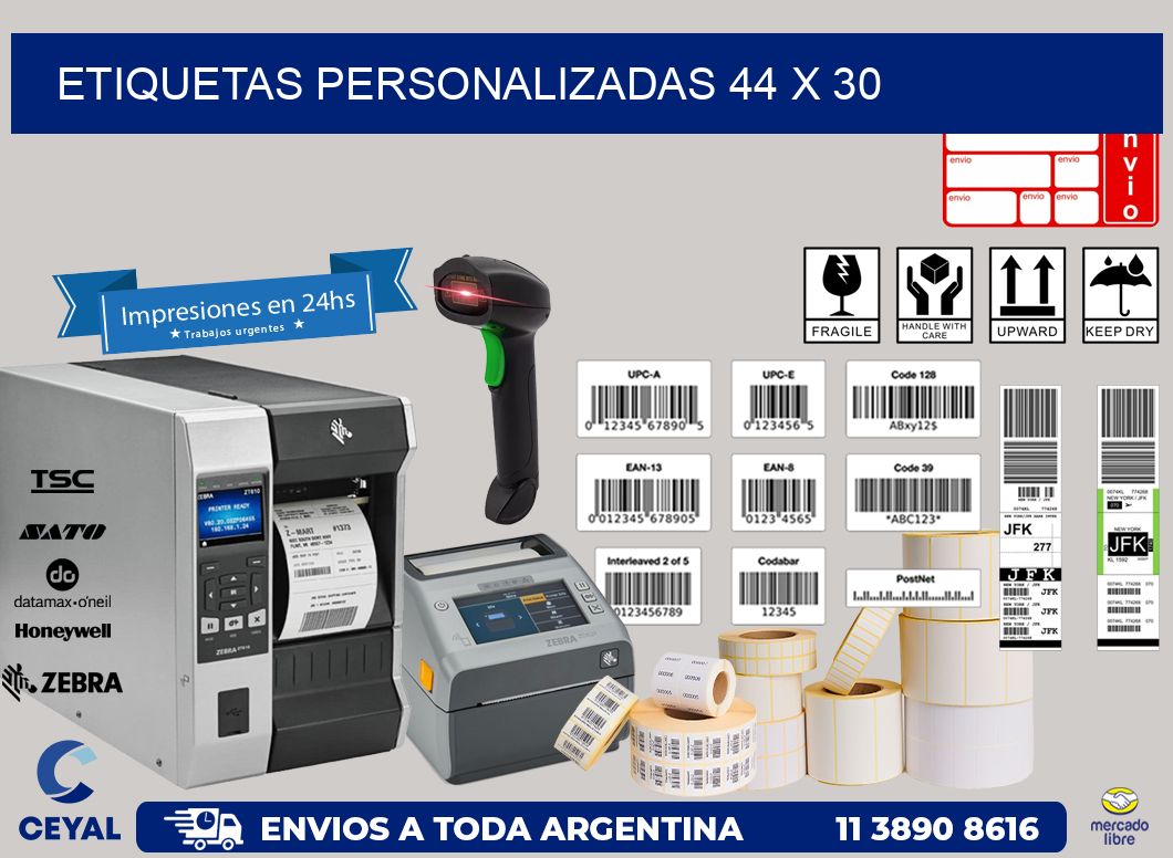 etiquetas personalizadas 44 x 30