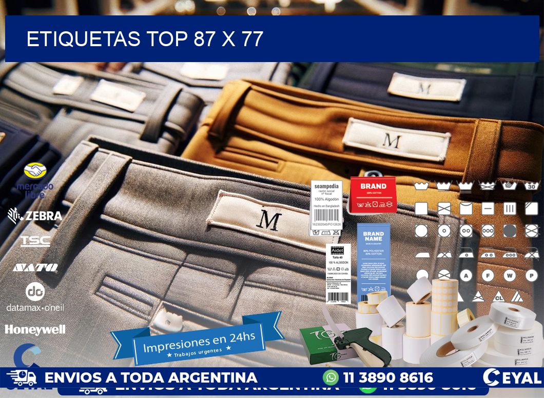 etiquetas top 87 x 77