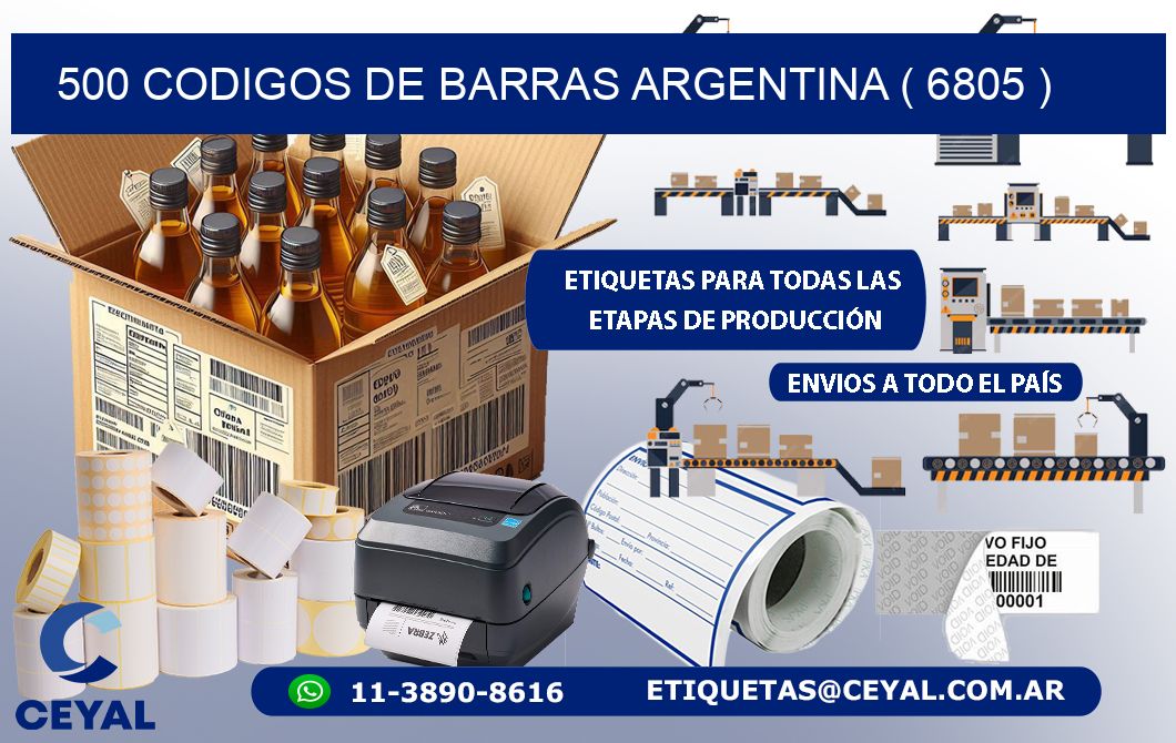 500 codigos de barras argentina ( 6805 )