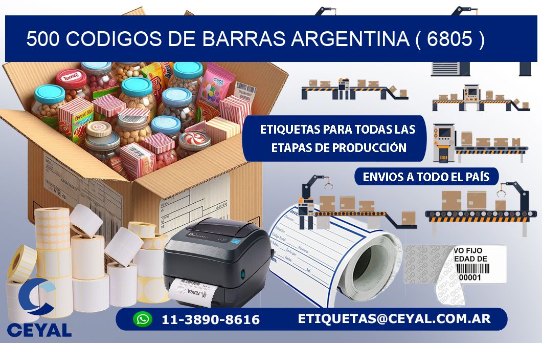 500 codigos de barras argentina ( 6805 )