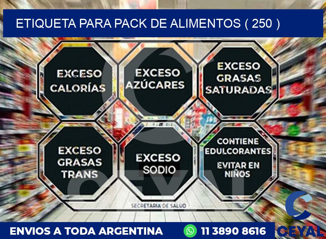 ETIQUETA PARA PACK DE ALIMENTOS ( 250 )