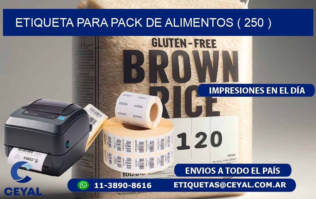 ETIQUETA PARA PACK DE ALIMENTOS ( 250 )