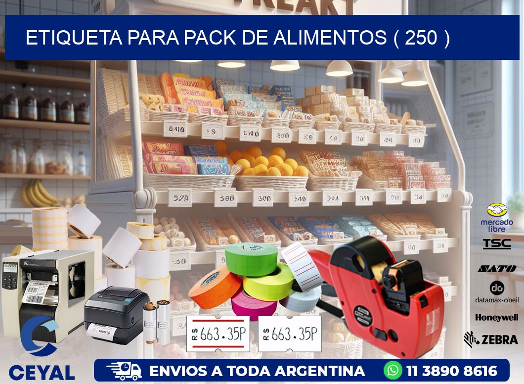 ETIQUETA PARA PACK DE ALIMENTOS ( 250 )