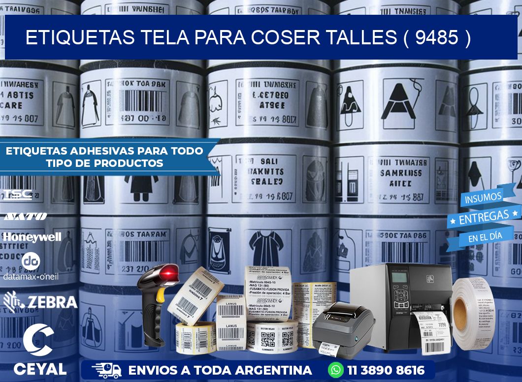 ETIQUETAS TELA PARA COSER TALLES ( 9485 )