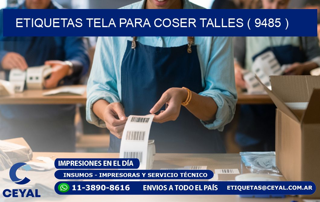 ETIQUETAS TELA PARA COSER TALLES ( 9485 )