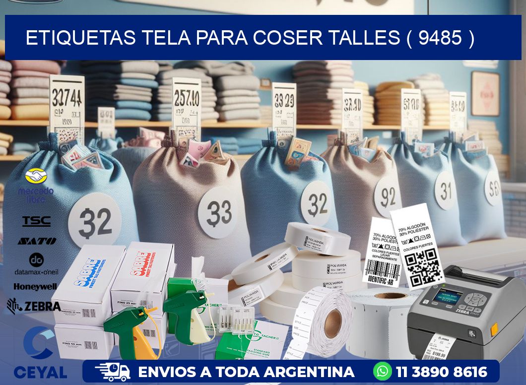 ETIQUETAS TELA PARA COSER TALLES ( 9485 )