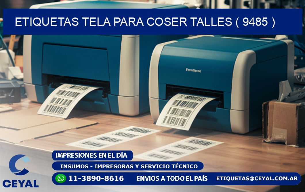 ETIQUETAS TELA PARA COSER TALLES ( 9485 )