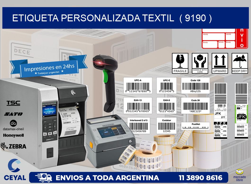 ETIQUETA PERSONALIZADA TEXTIL  ( 9190 )