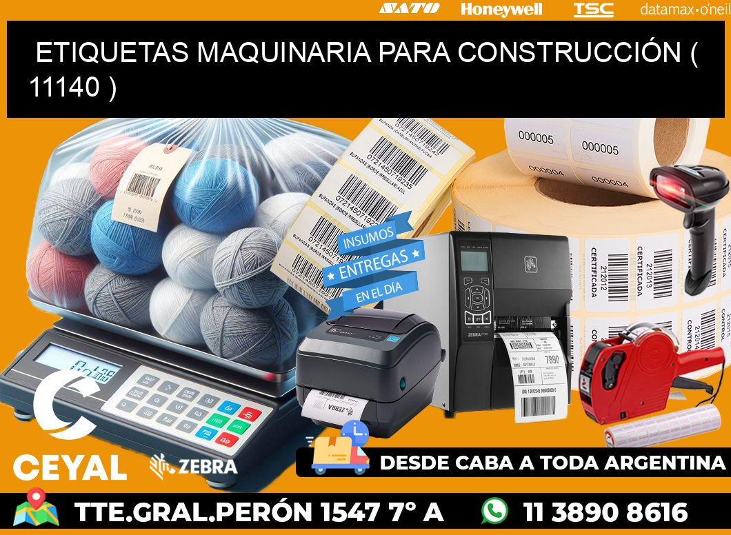 ETIQUETAS MAQUINARIA PARA CONSTRUCCIÓN ( 11140 )