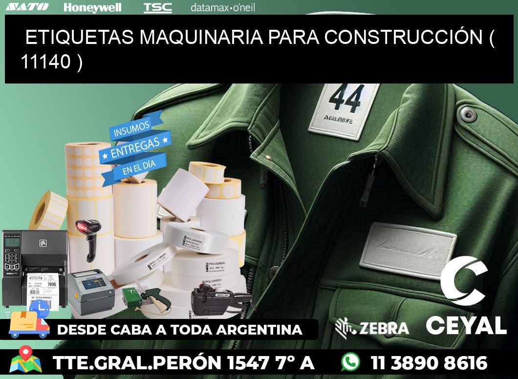 ETIQUETAS MAQUINARIA PARA CONSTRUCCIÓN ( 11140 )