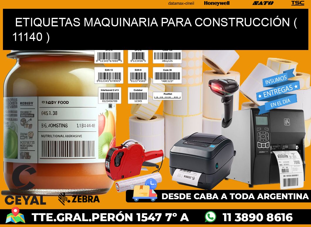 ETIQUETAS MAQUINARIA PARA CONSTRUCCIÓN ( 11140 )