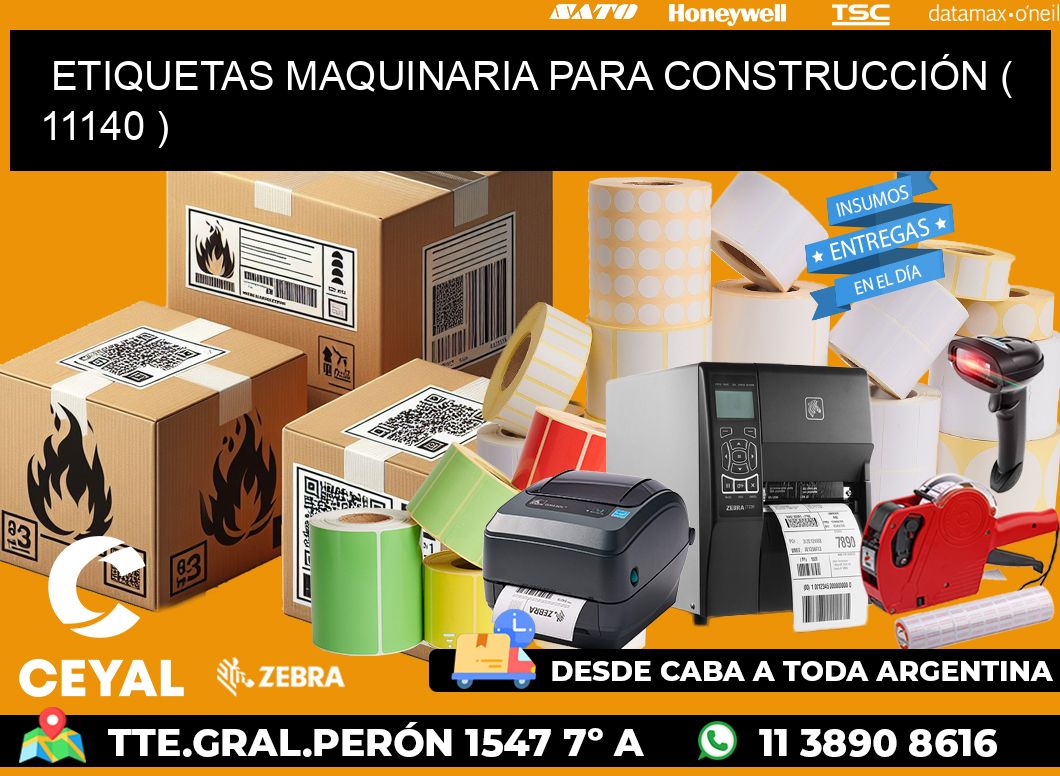 ETIQUETAS MAQUINARIA PARA CONSTRUCCIÓN ( 11140 )