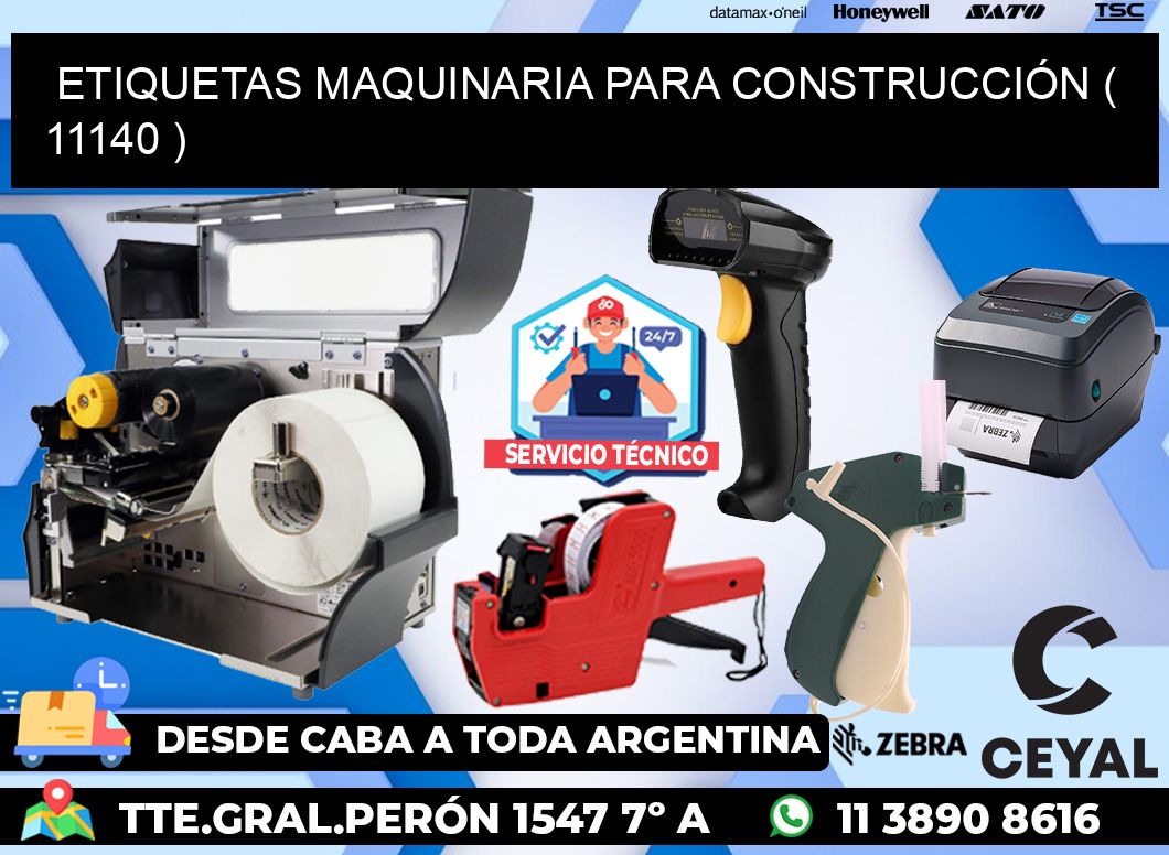 ETIQUETAS MAQUINARIA PARA CONSTRUCCIÓN ( 11140 )