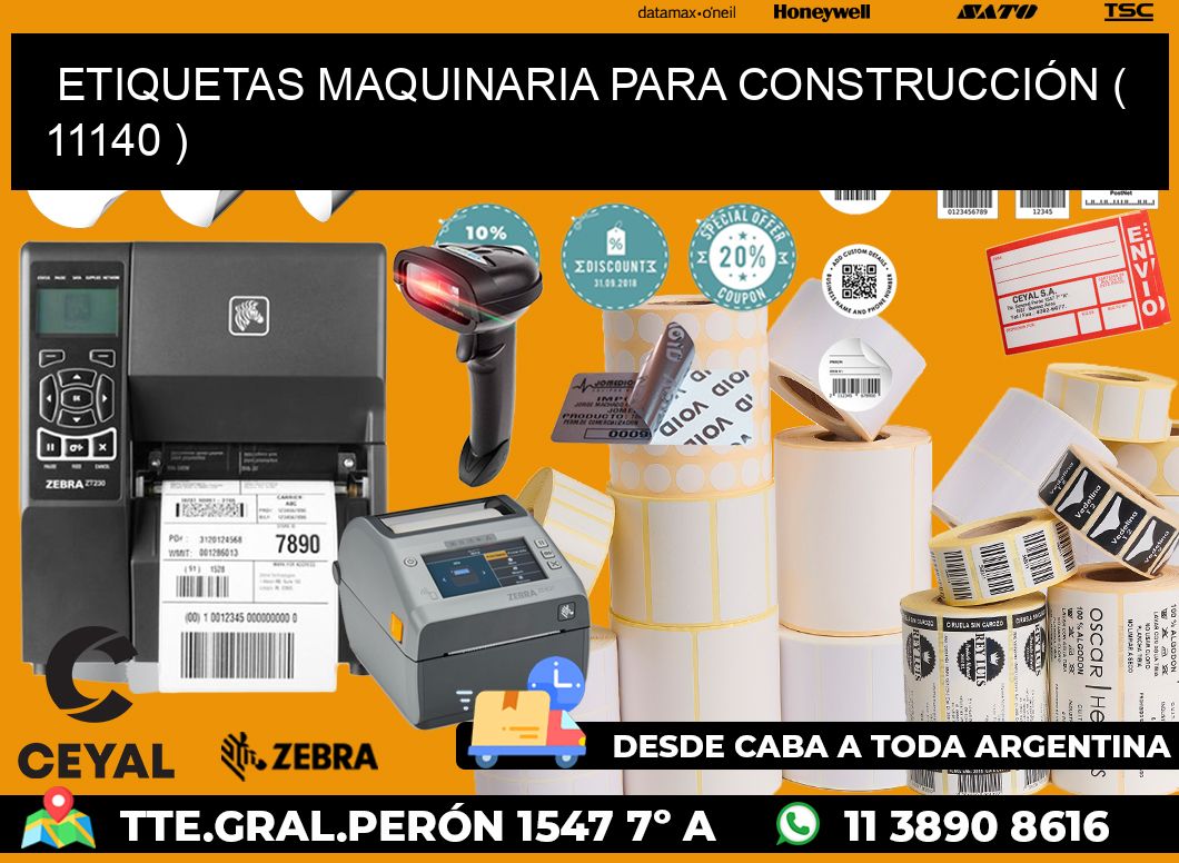 ETIQUETAS MAQUINARIA PARA CONSTRUCCIÓN ( 11140 )