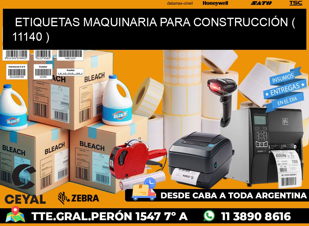 ETIQUETAS MAQUINARIA PARA CONSTRUCCIÓN ( 11140 )