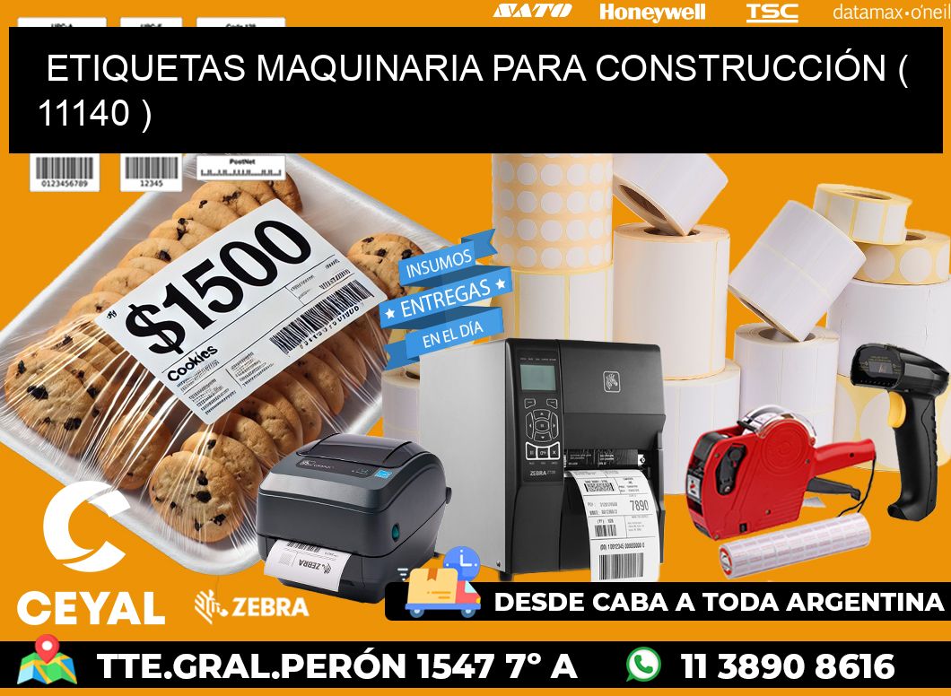 ETIQUETAS MAQUINARIA PARA CONSTRUCCIÓN ( 11140 )