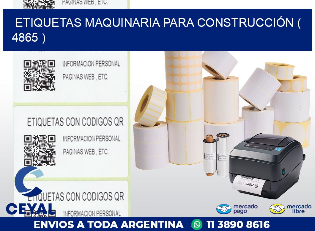 ETIQUETAS MAQUINARIA PARA CONSTRUCCIÓN ( 4865 )