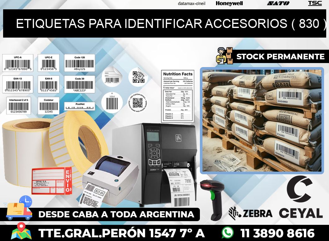 ETIQUETAS PARA IDENTIFICAR ACCESORIOS ( 830 )