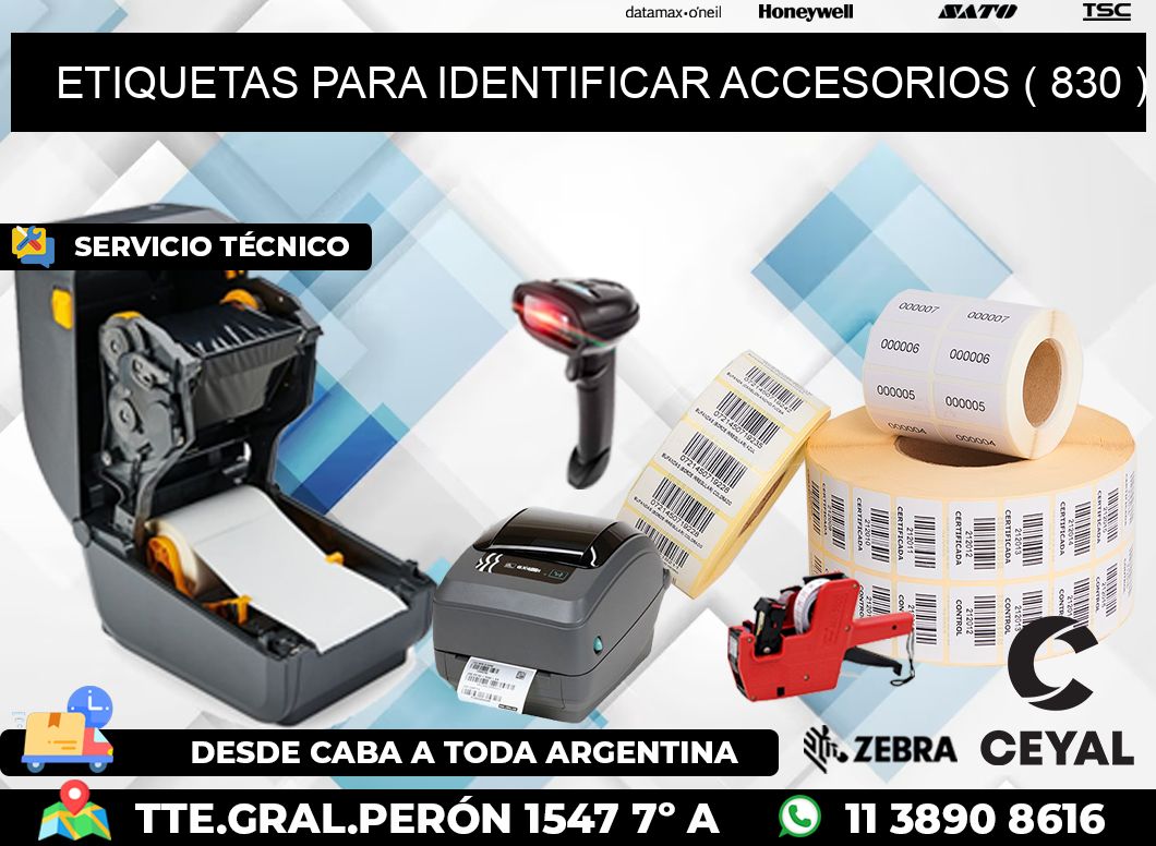 ETIQUETAS PARA IDENTIFICAR ACCESORIOS ( 830 )