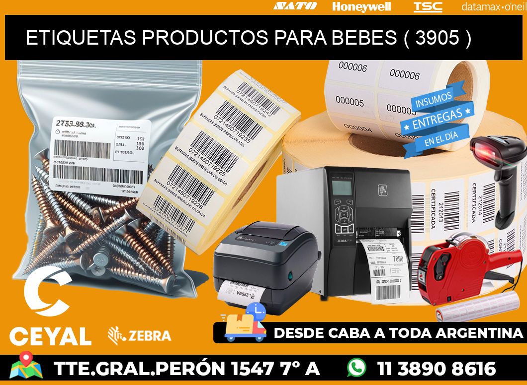 ETIQUETAS PRODUCTOS PARA BEBES ( 3905 )