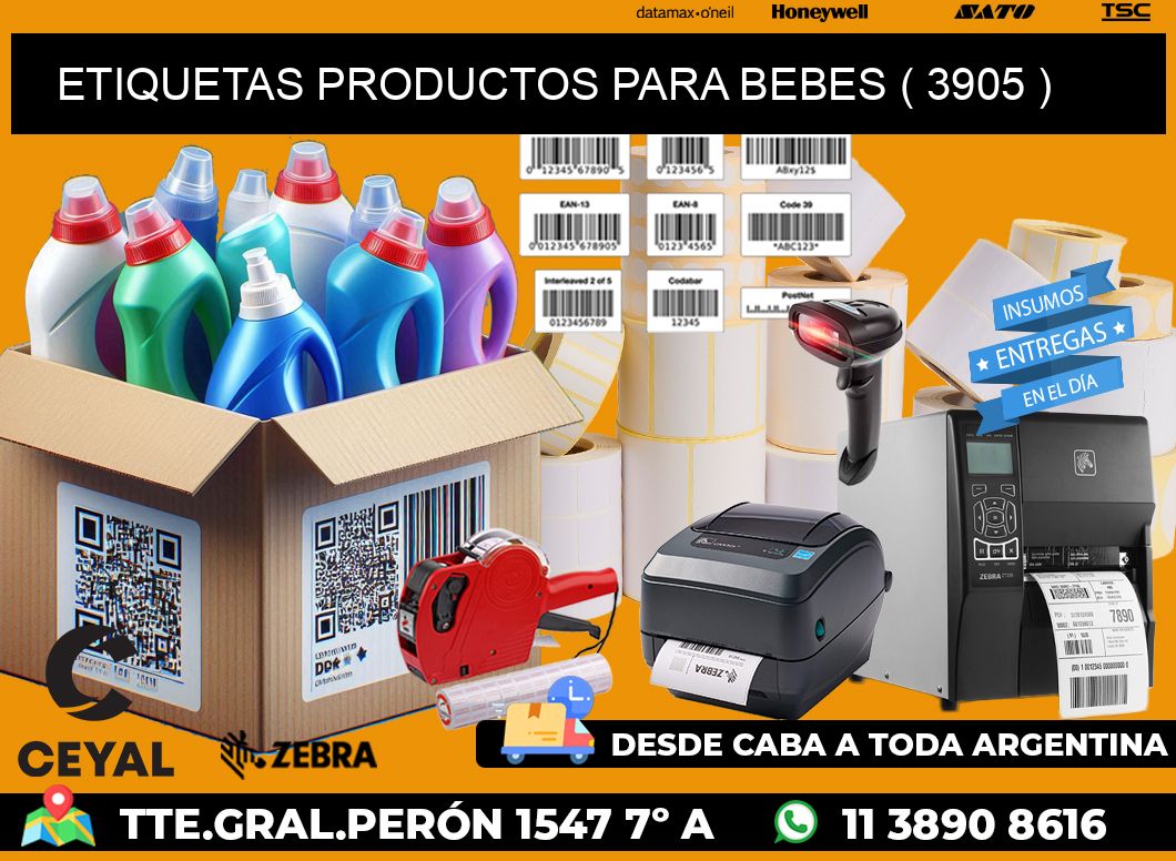 ETIQUETAS PRODUCTOS PARA BEBES ( 3905 )