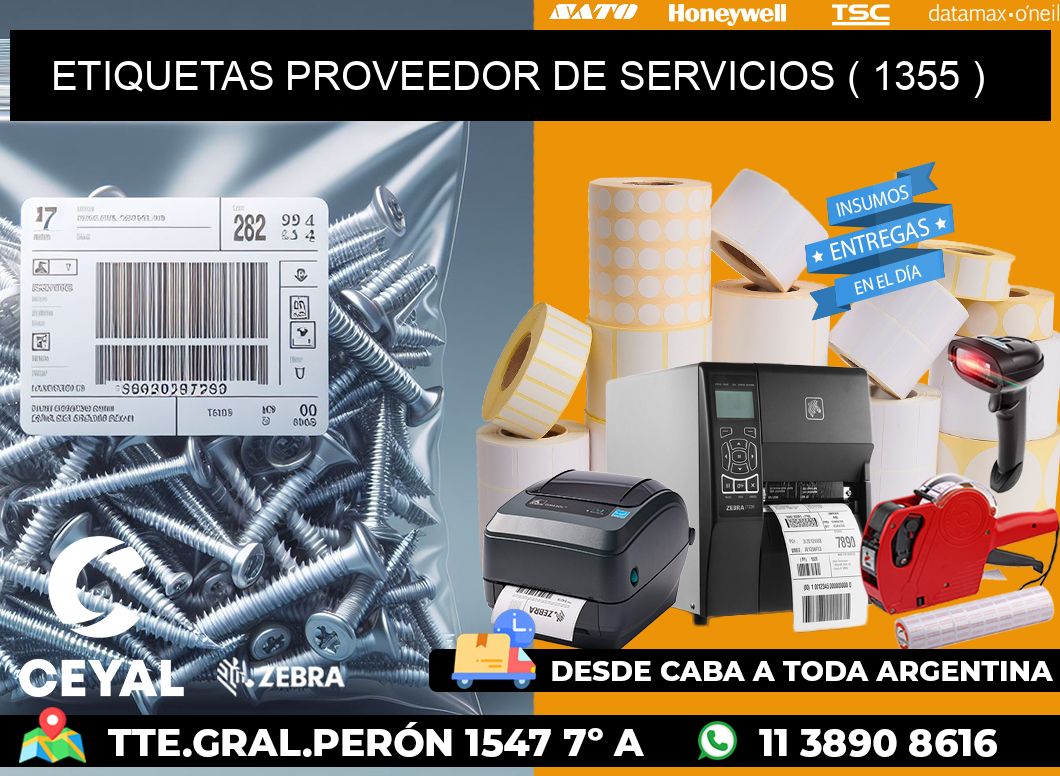 ETIQUETAS PROVEEDOR DE SERVICIOS ( 1355 )