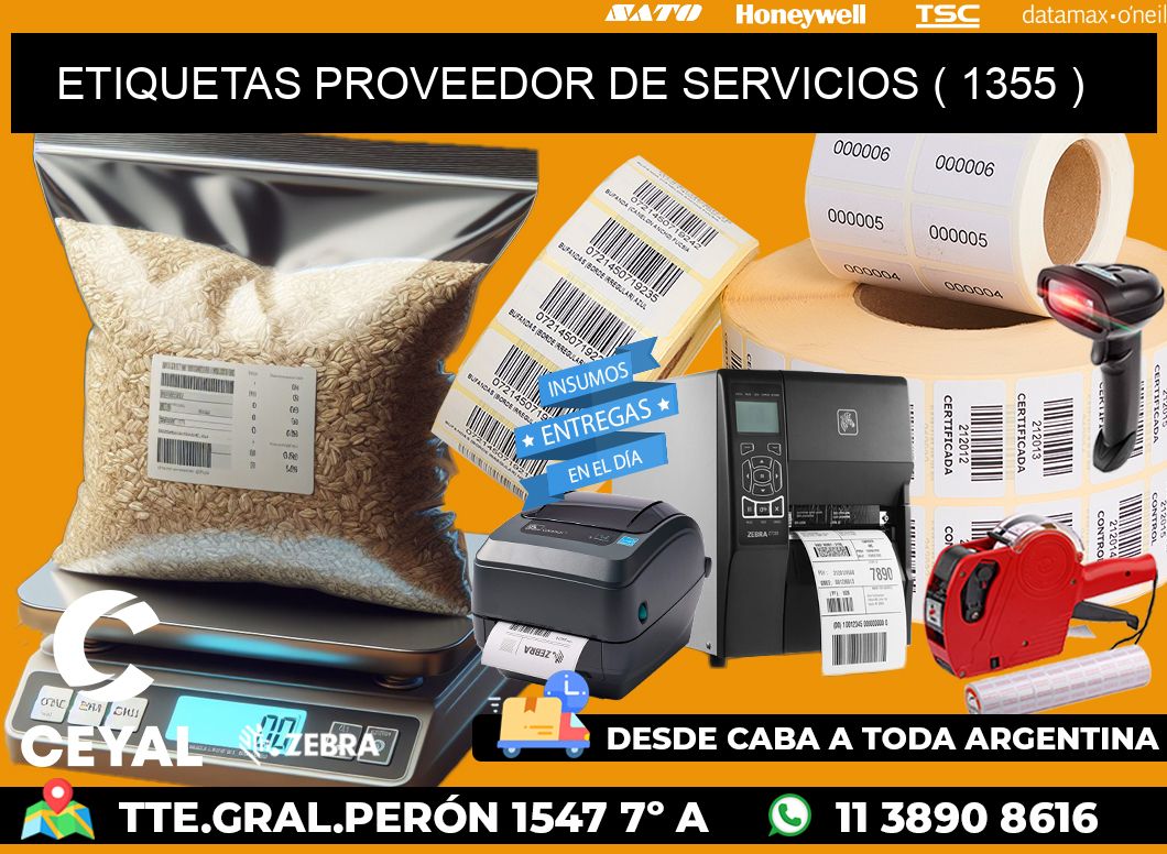 ETIQUETAS PROVEEDOR DE SERVICIOS ( 1355 )