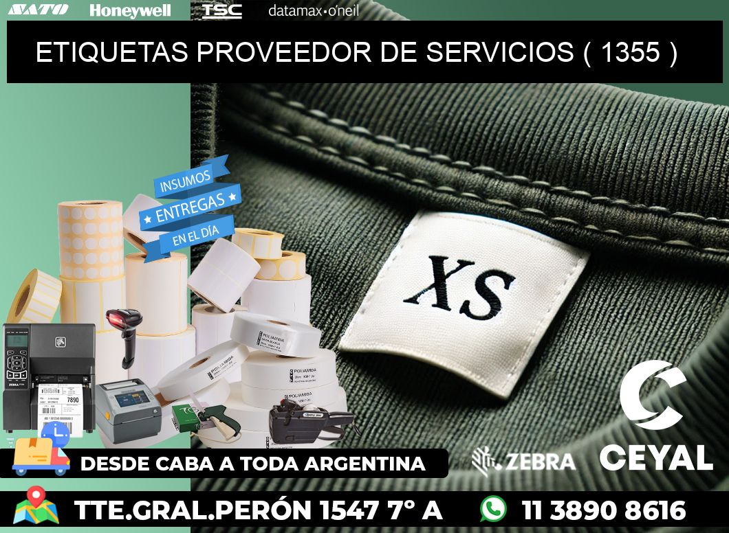 ETIQUETAS PROVEEDOR DE SERVICIOS ( 1355 )