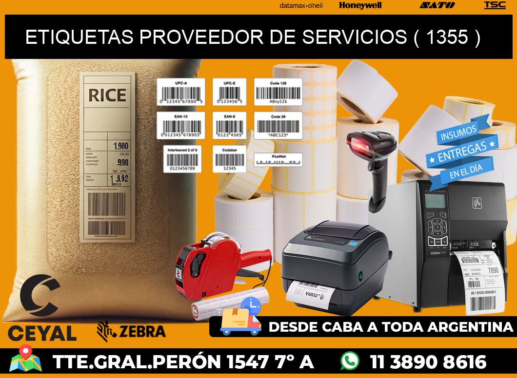 ETIQUETAS PROVEEDOR DE SERVICIOS ( 1355 )