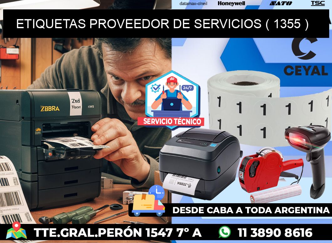 ETIQUETAS PROVEEDOR DE SERVICIOS ( 1355 )