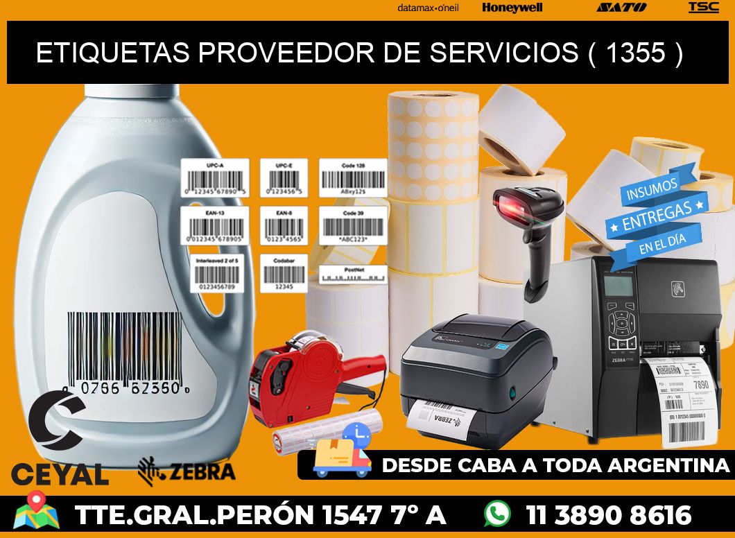 ETIQUETAS PROVEEDOR DE SERVICIOS ( 1355 )