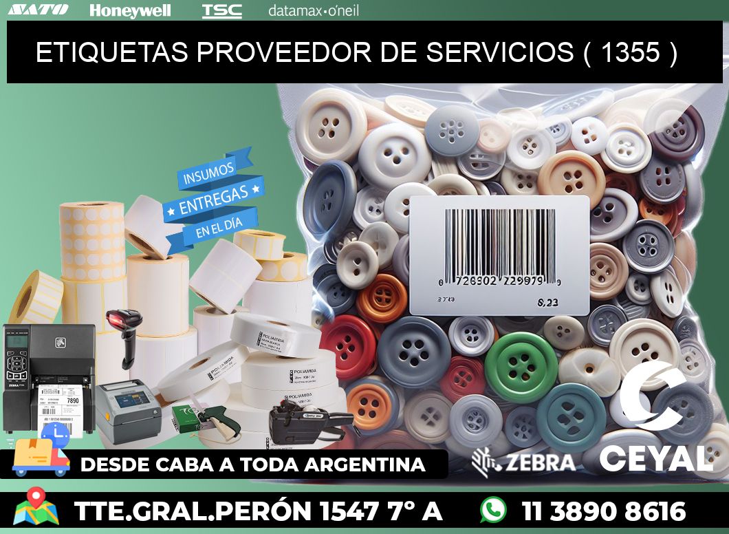 ETIQUETAS PROVEEDOR DE SERVICIOS ( 1355 )