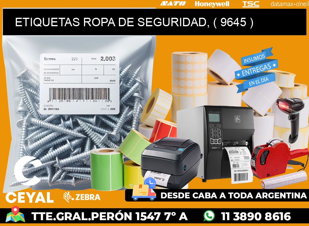 ETIQUETAS ROPA DE SEGURIDAD, ( 9645 )