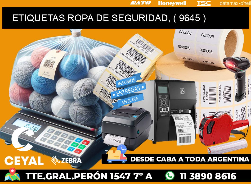 ETIQUETAS ROPA DE SEGURIDAD, ( 9645 )