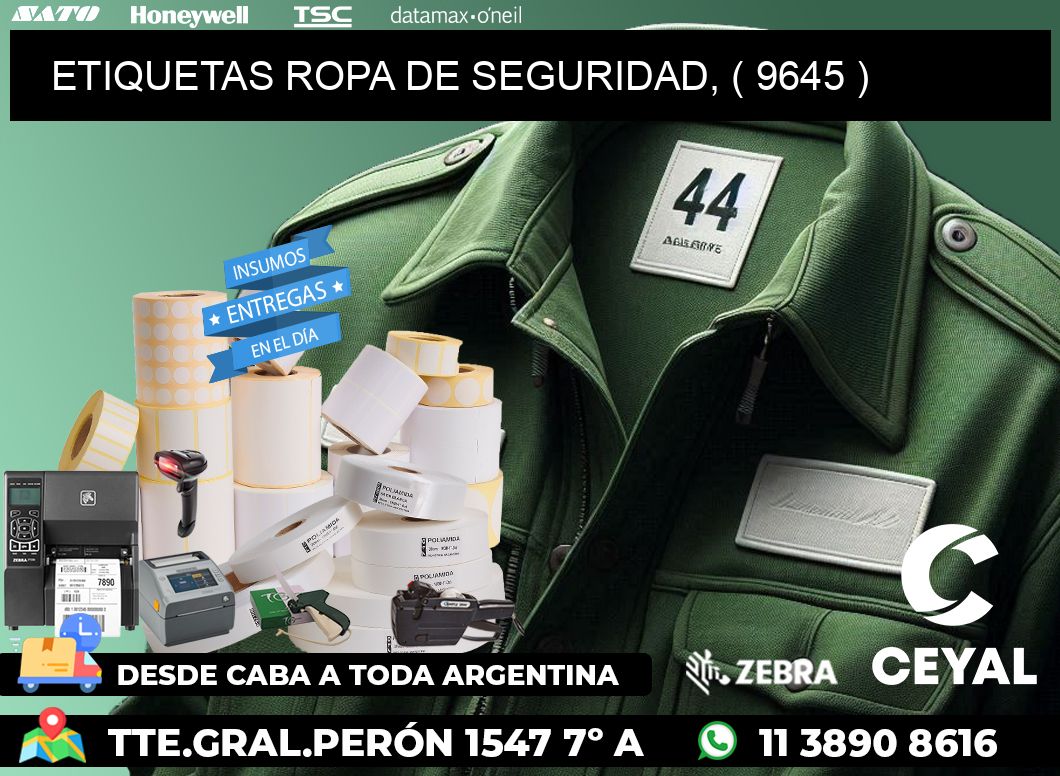 ETIQUETAS ROPA DE SEGURIDAD, ( 9645 )