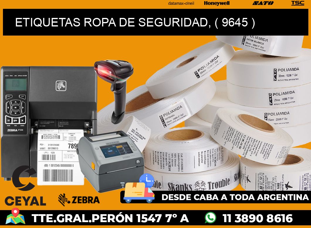 ETIQUETAS ROPA DE SEGURIDAD, ( 9645 )