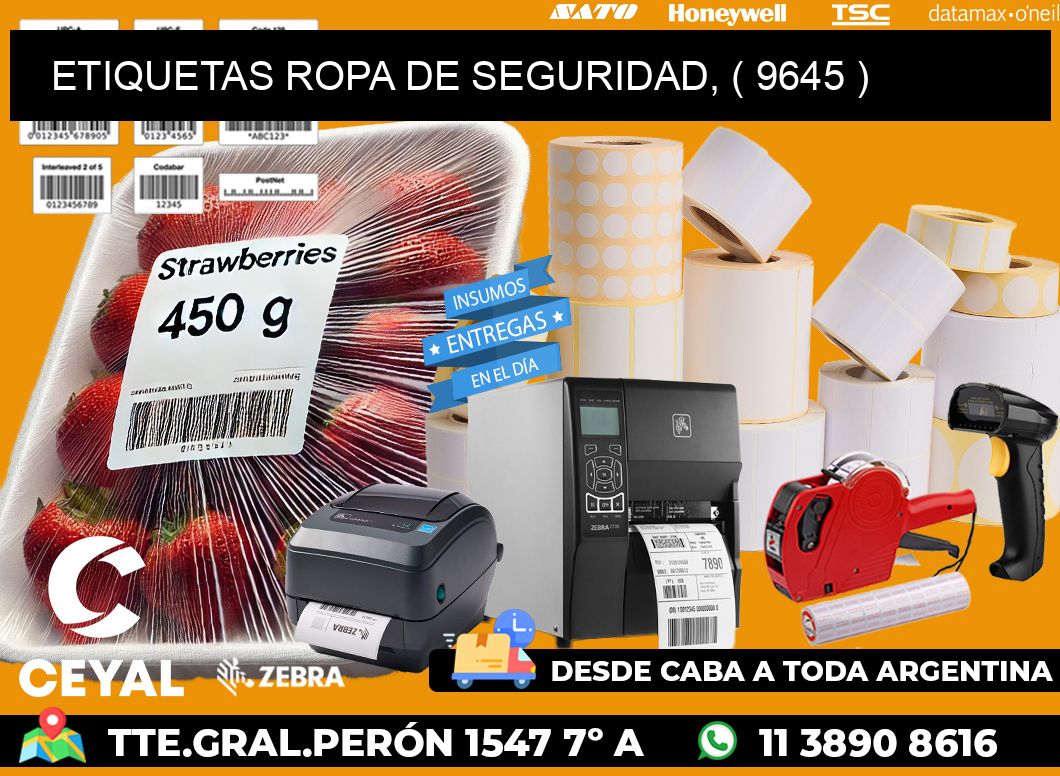 ETIQUETAS ROPA DE SEGURIDAD, ( 9645 )