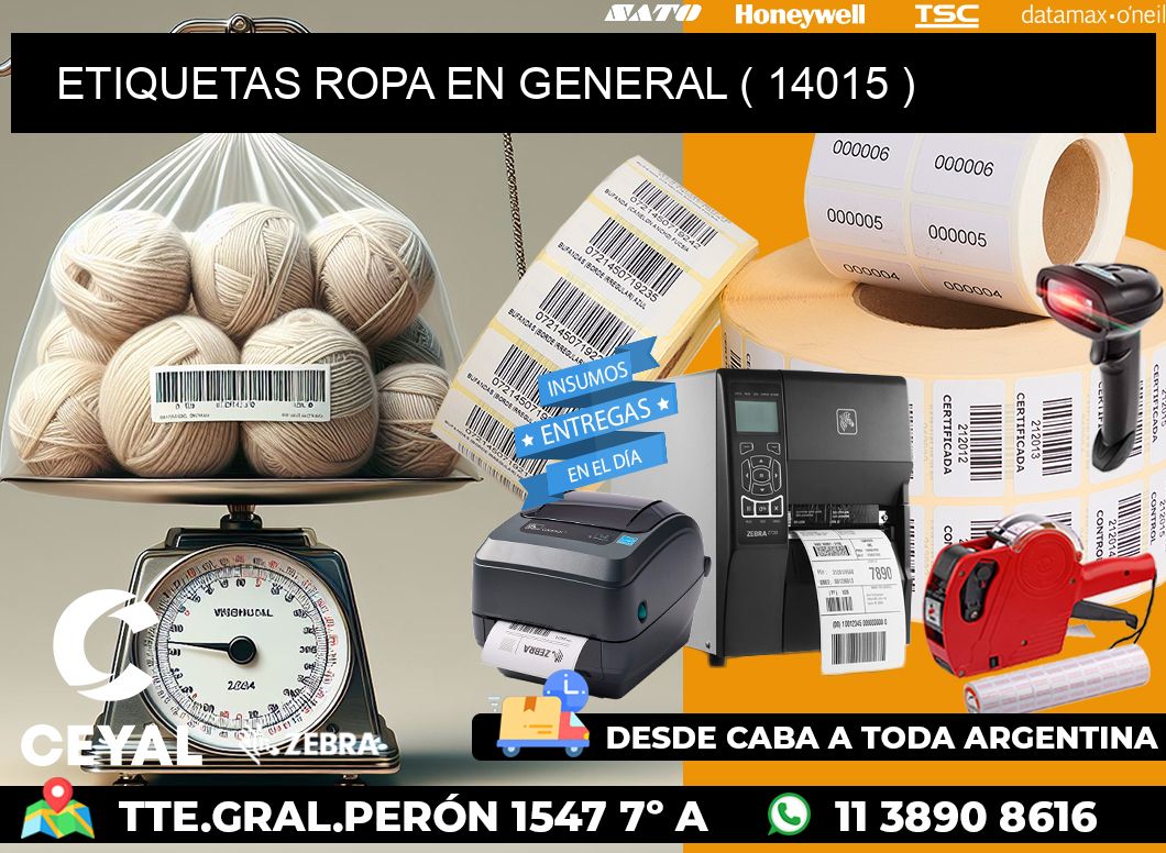 ETIQUETAS ROPA EN GENERAL ( 14015 )