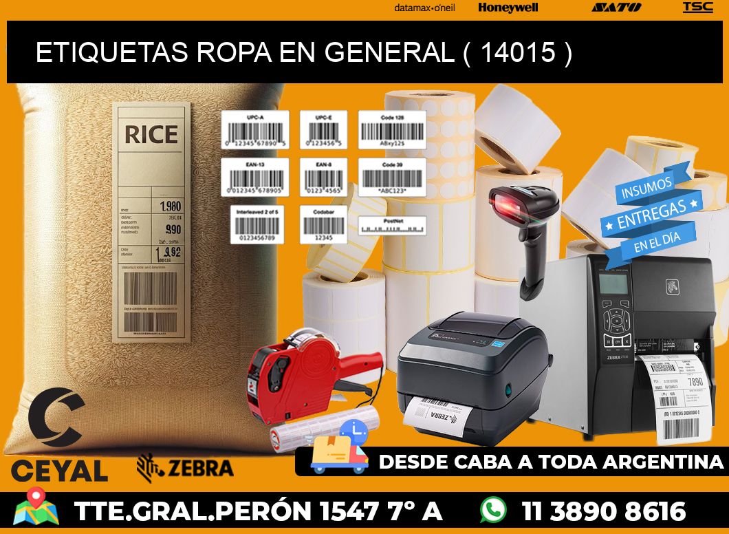 ETIQUETAS ROPA EN GENERAL ( 14015 )