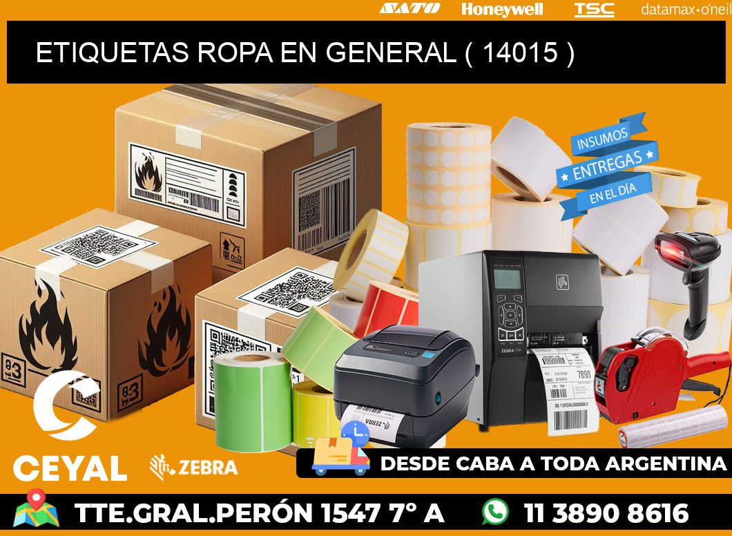 ETIQUETAS ROPA EN GENERAL ( 14015 )