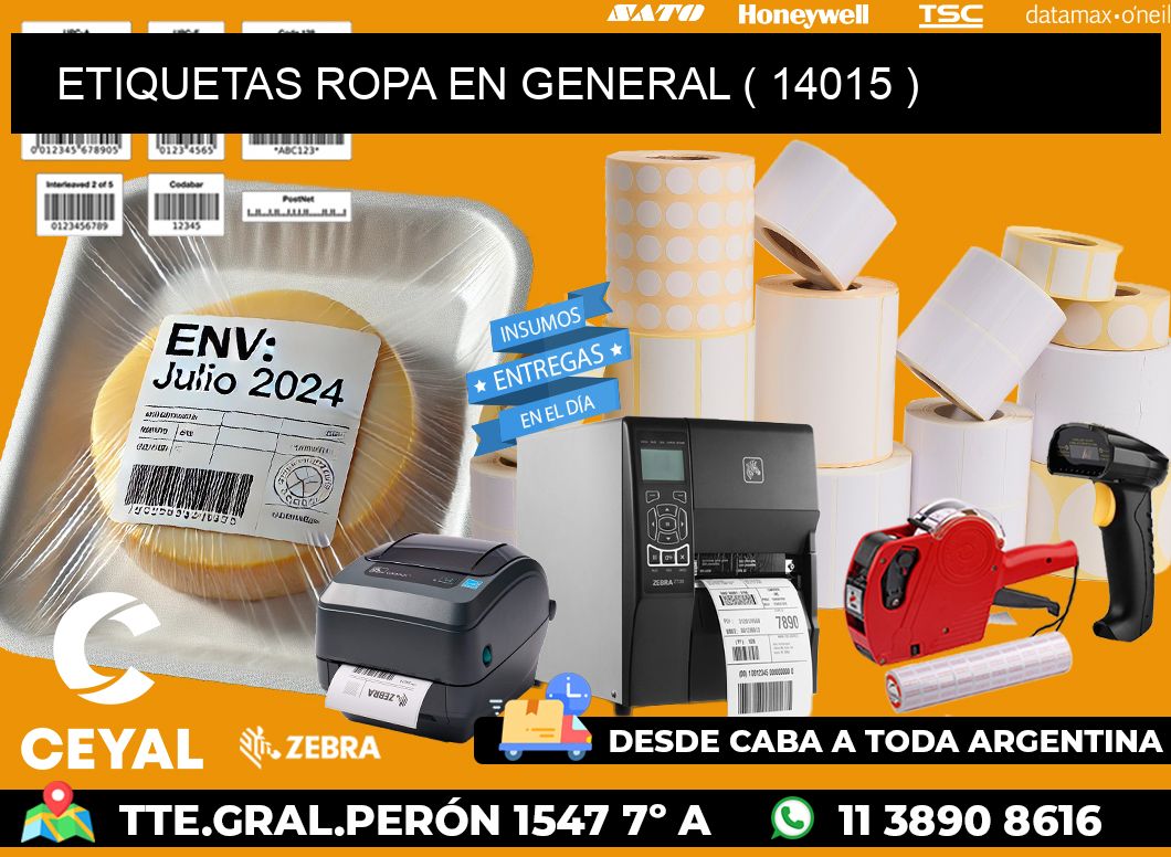 ETIQUETAS ROPA EN GENERAL ( 14015 )