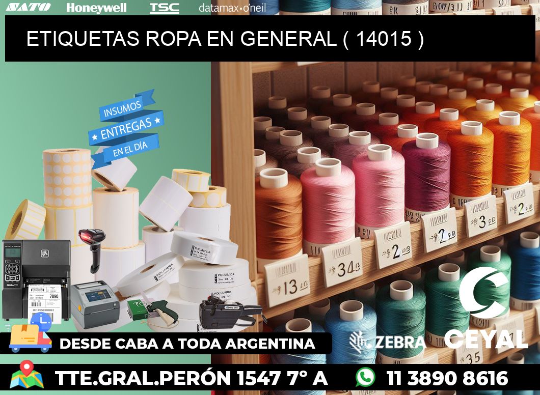 ETIQUETAS ROPA EN GENERAL ( 14015 )