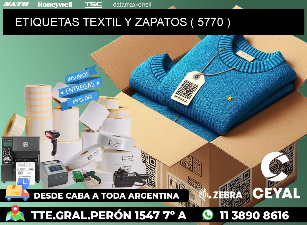 ETIQUETAS TEXTIL Y ZAPATOS ( 5770 )