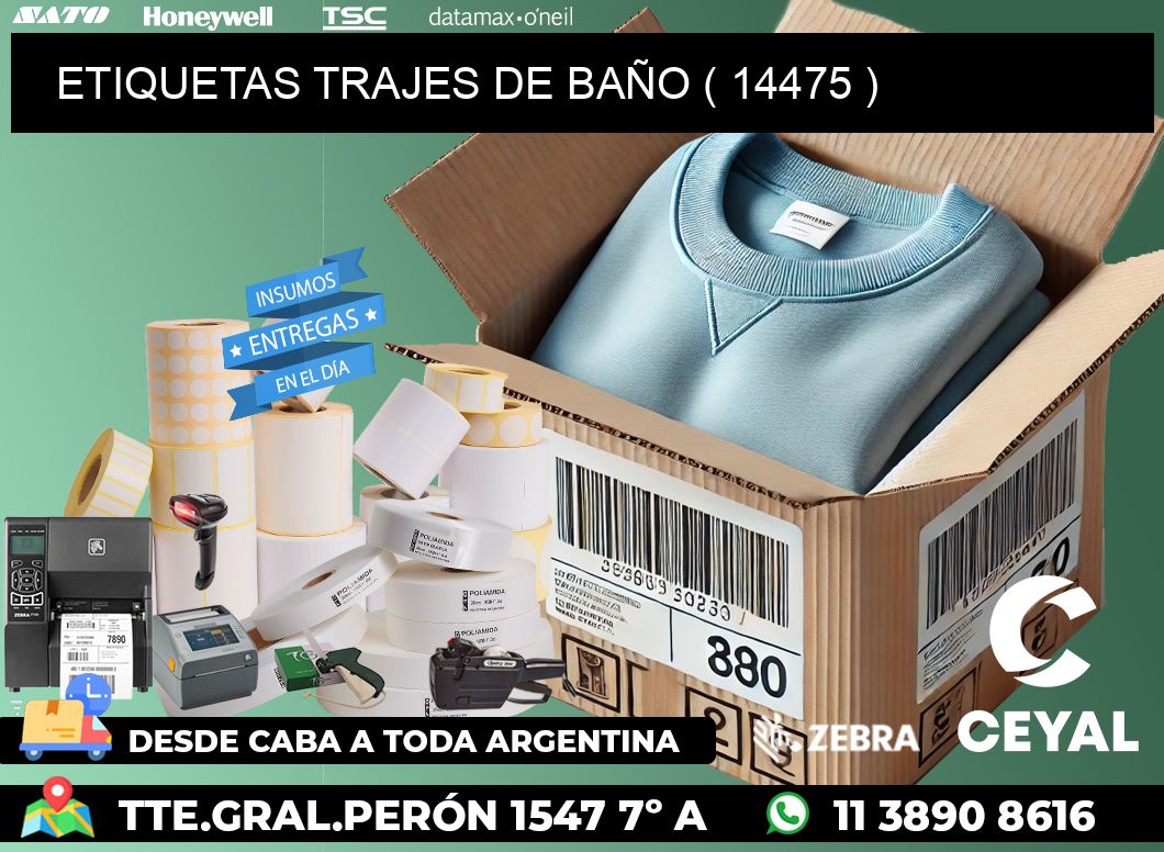 ETIQUETAS TRAJES DE BAÑO ( 14475 )