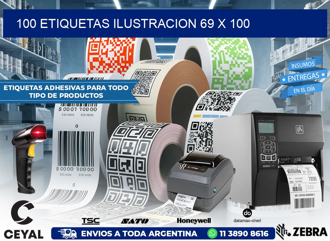 100 ETIQUETAS ILUSTRACION 69 x 100