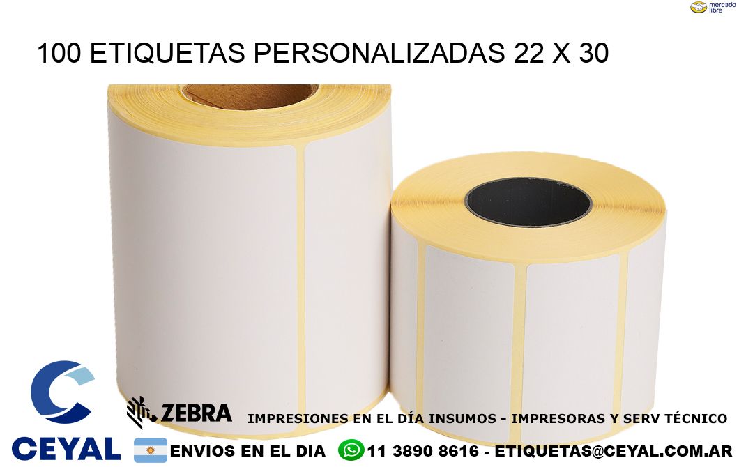 100 ETIQUETAS PERSONALIZADAS 22 x 30