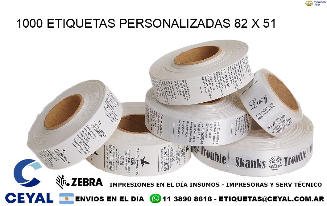 1000 ETIQUETAS PERSONALIZADAS 82 x 51